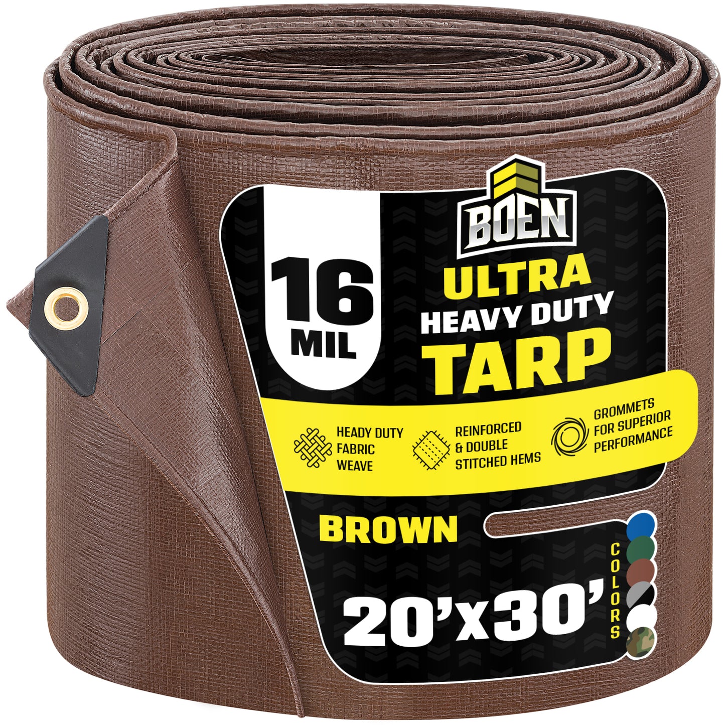 Super Heavy Duty Brown Tarps, 16 Mil