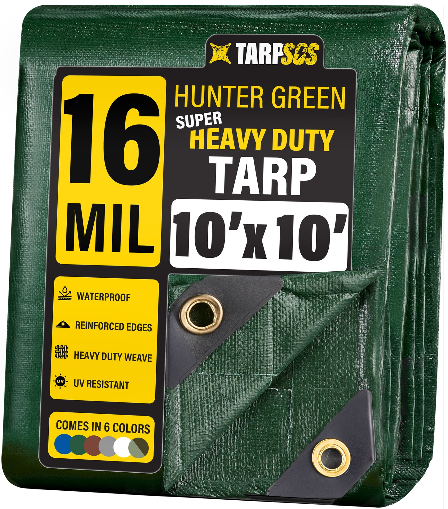 Super Heavy Duty Hunter Green Tarps, 16 Mil (Case of 6)