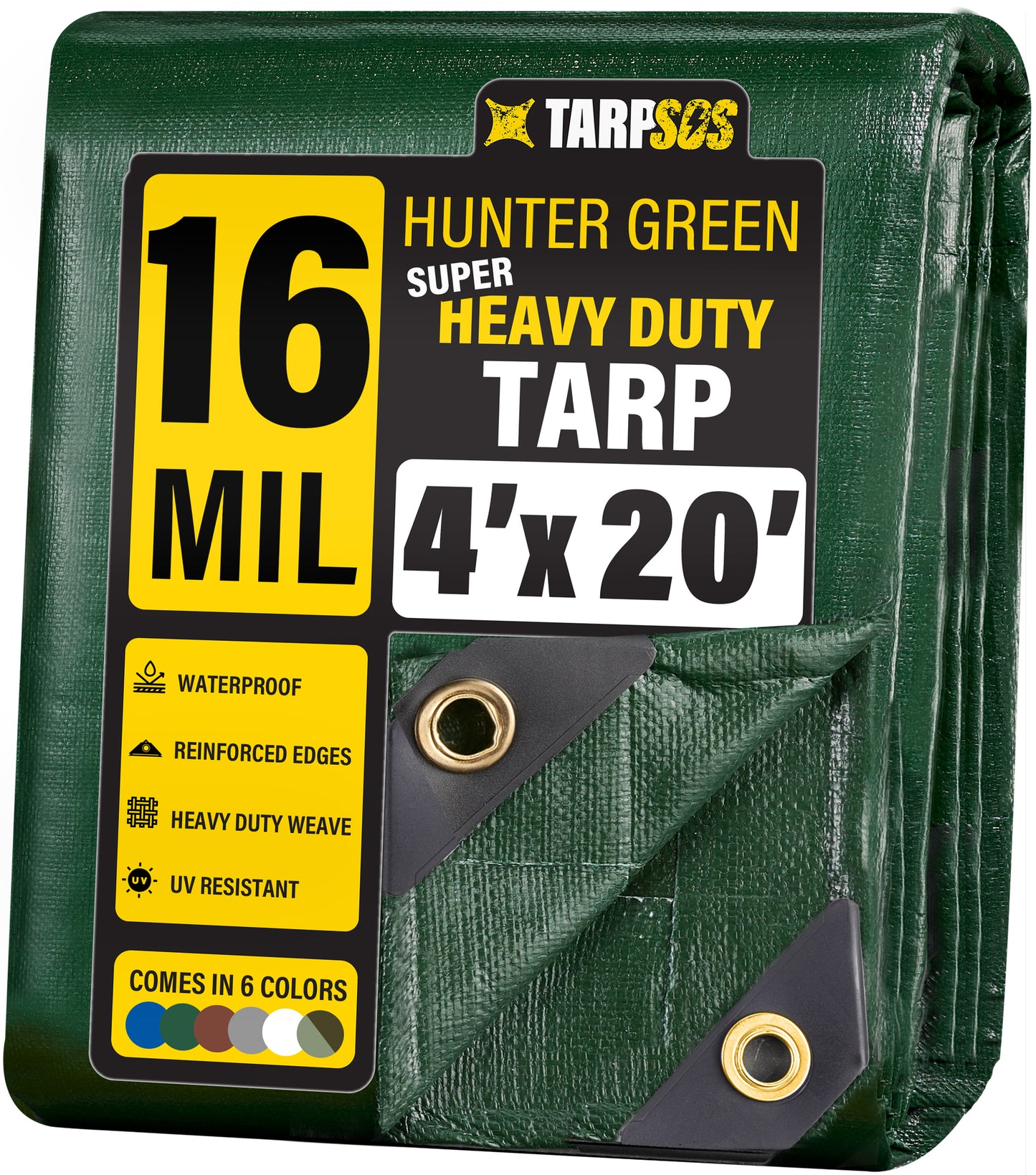 Super Heavy Duty Hunter Green Tarps, 16 Mil (Case of 6)