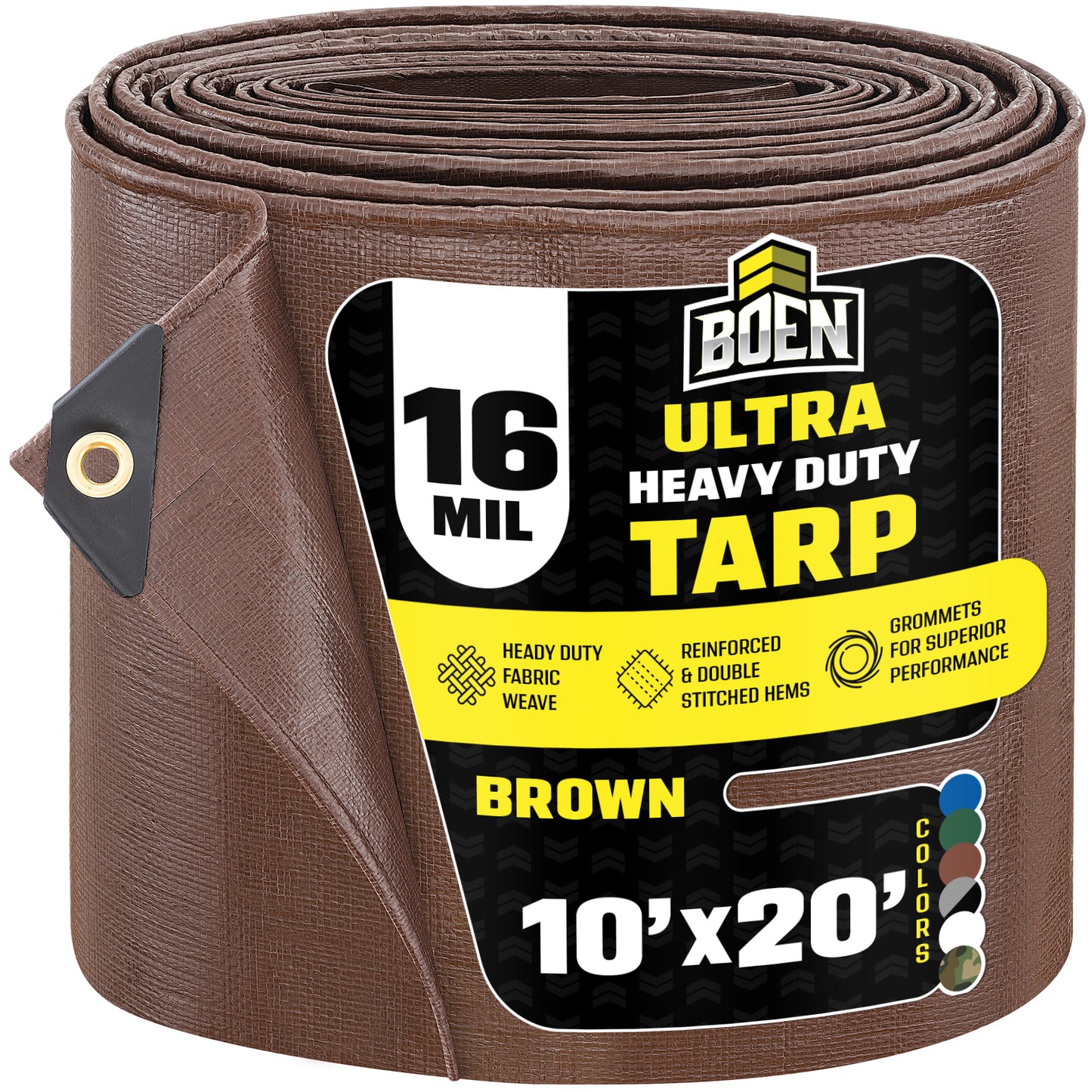 Super Heavy Duty Brown Tarps, 16 Mil
