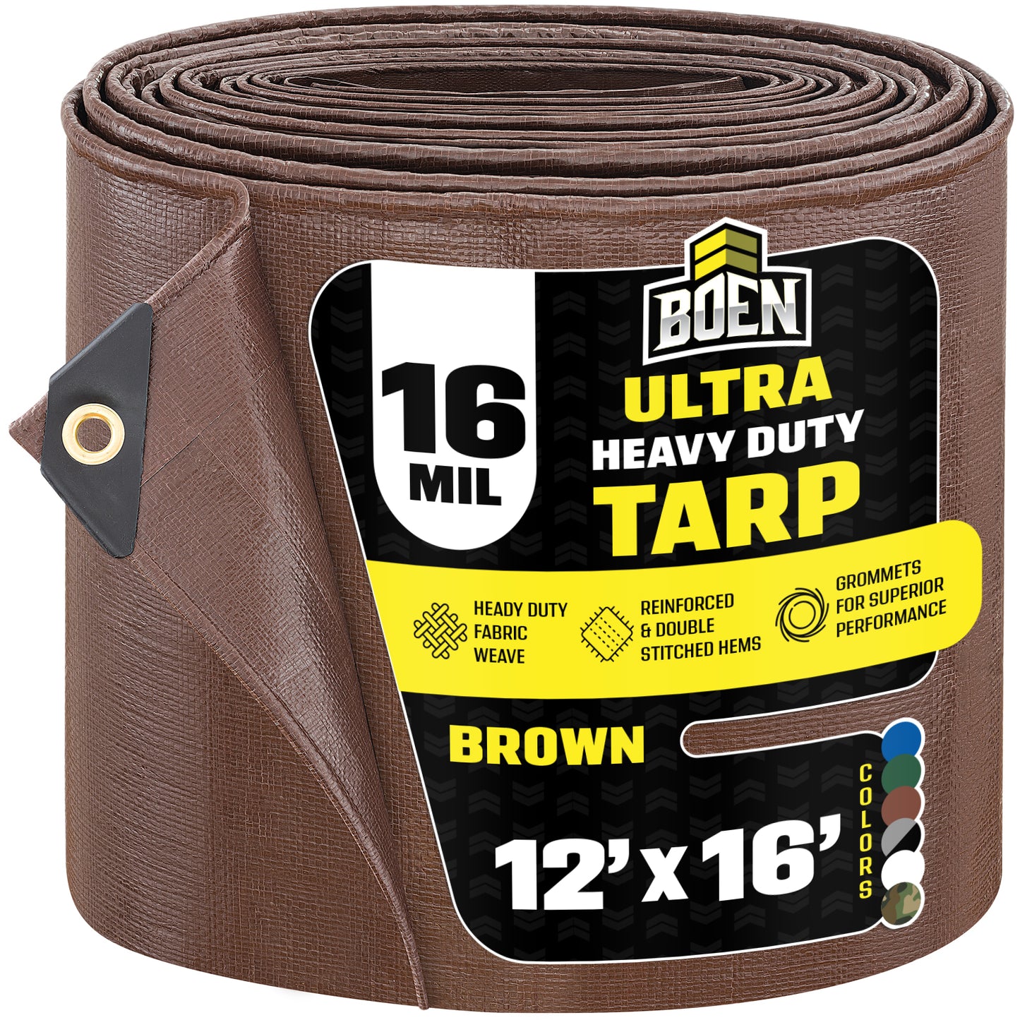 Super Heavy Duty Brown Tarps, 16 Mil
