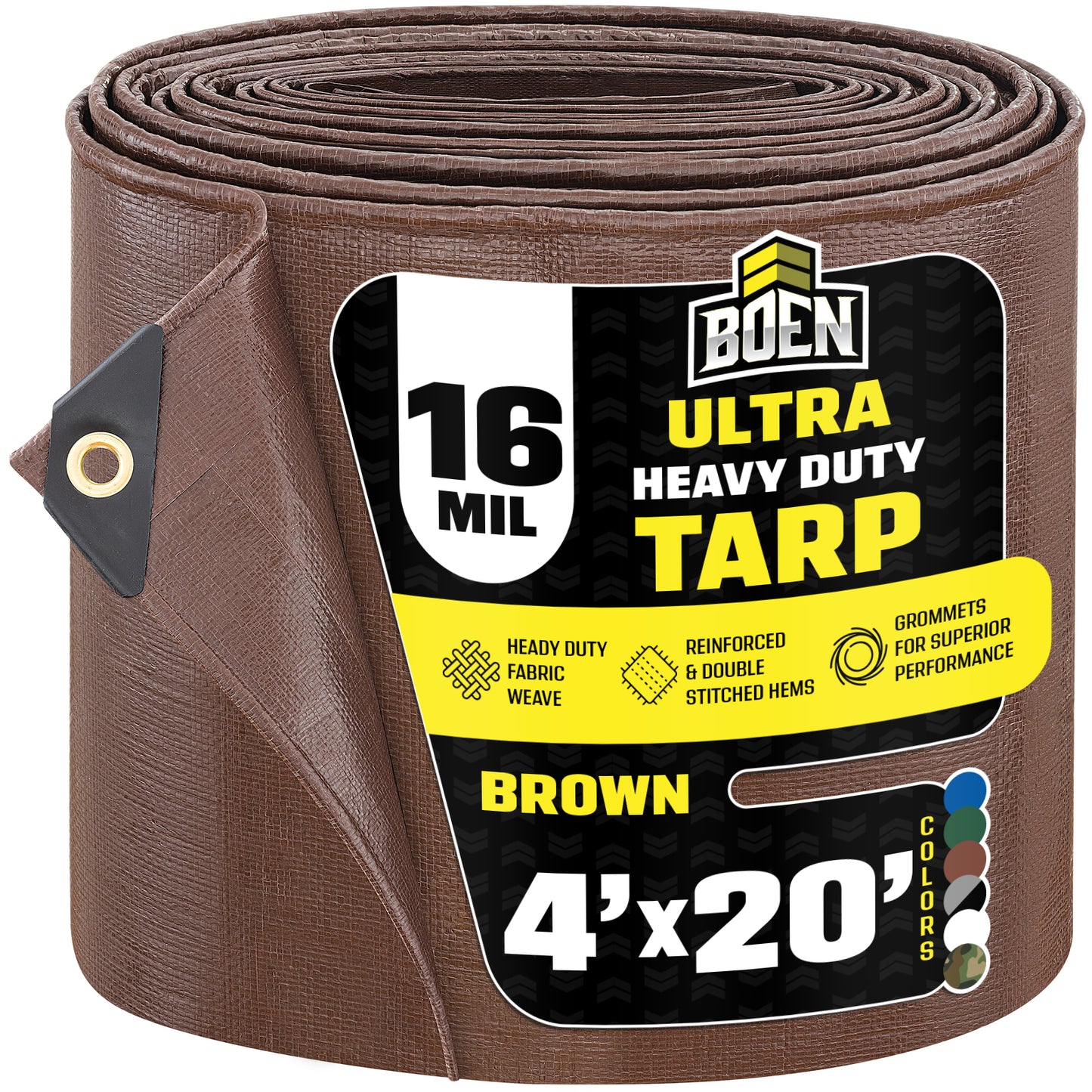 Super Heavy Duty Brown Tarps, 16 Mil
