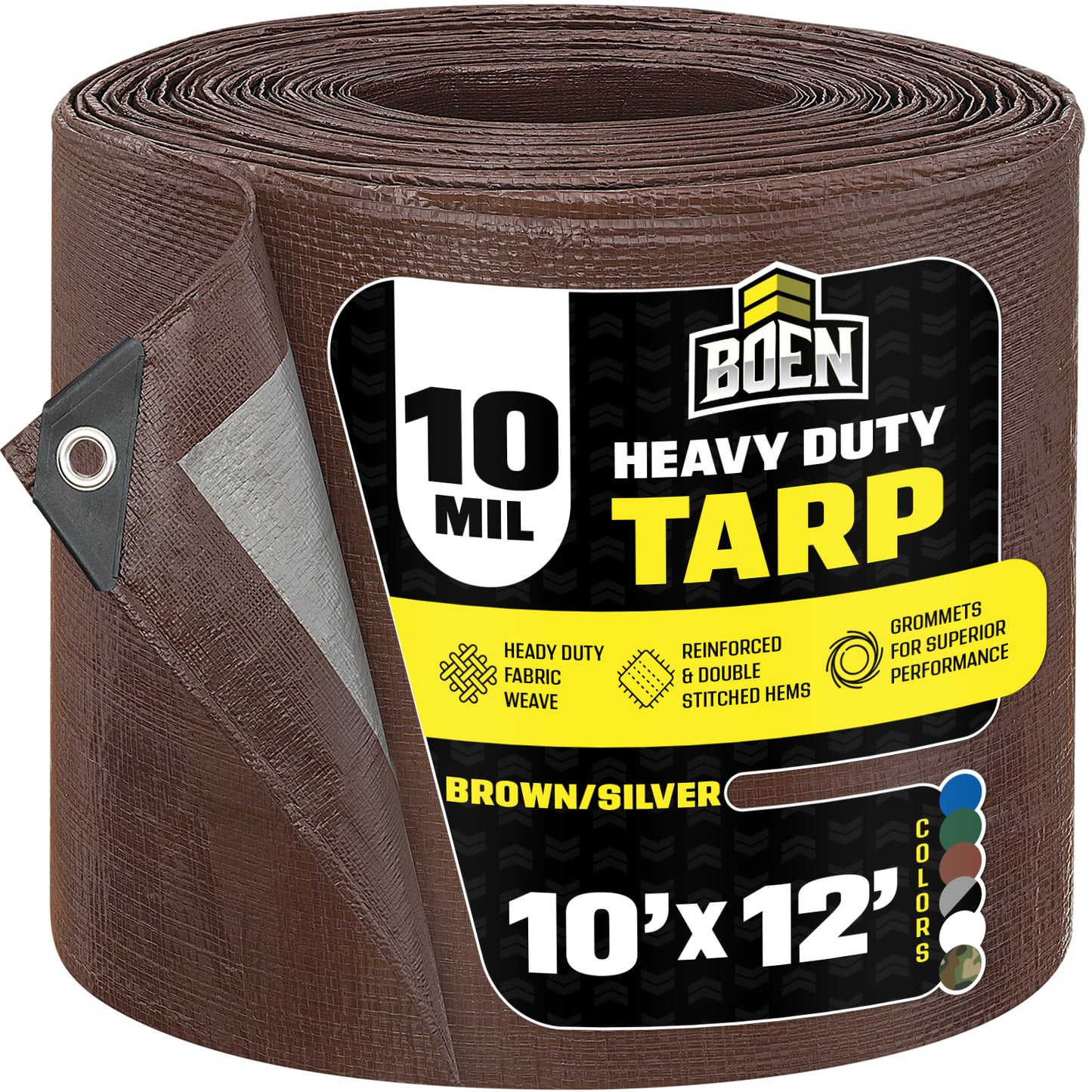 Heavy Duty Brown/Silver Tarps, 10 Mil