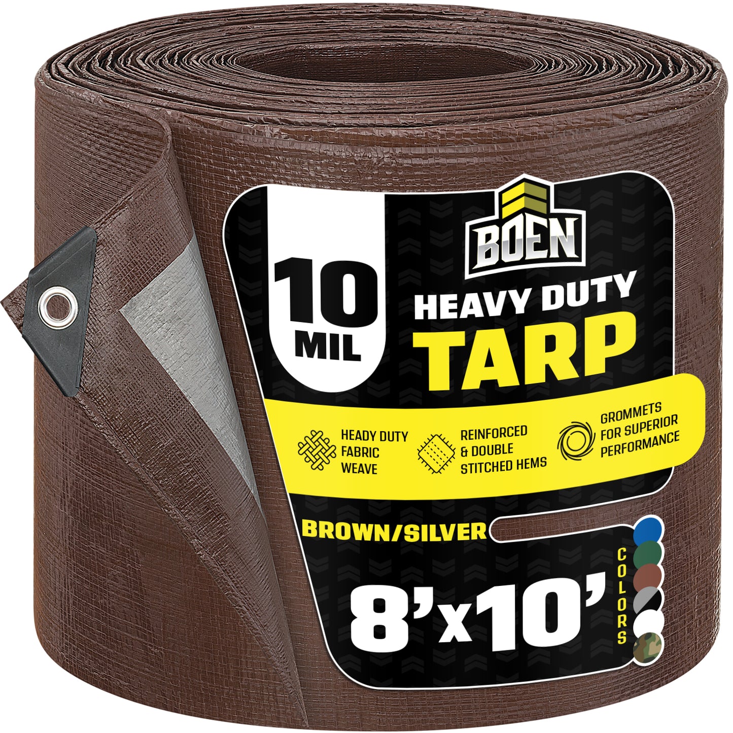 Heavy Duty Brown/Silver Tarps, 10 Mil