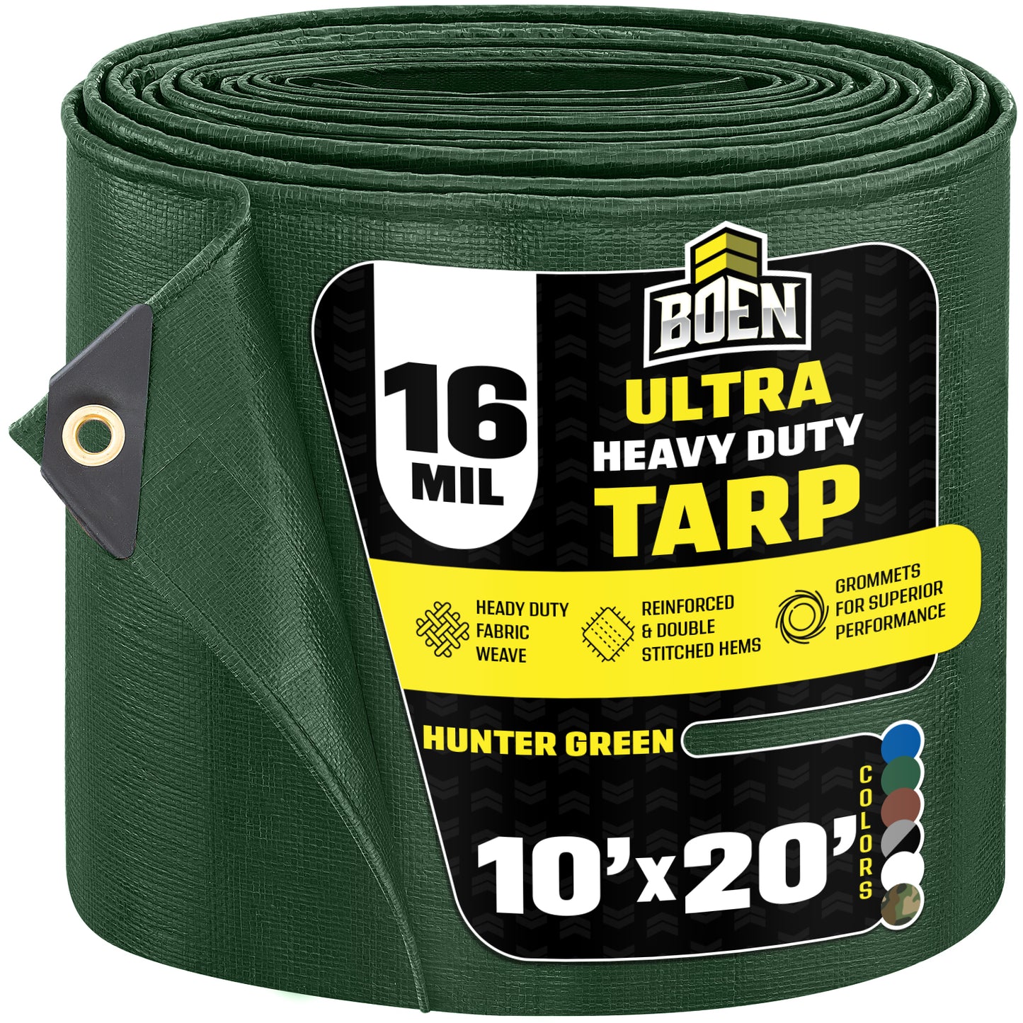 Super Heavy Duty Hunter Green Tarps, 16 Mil