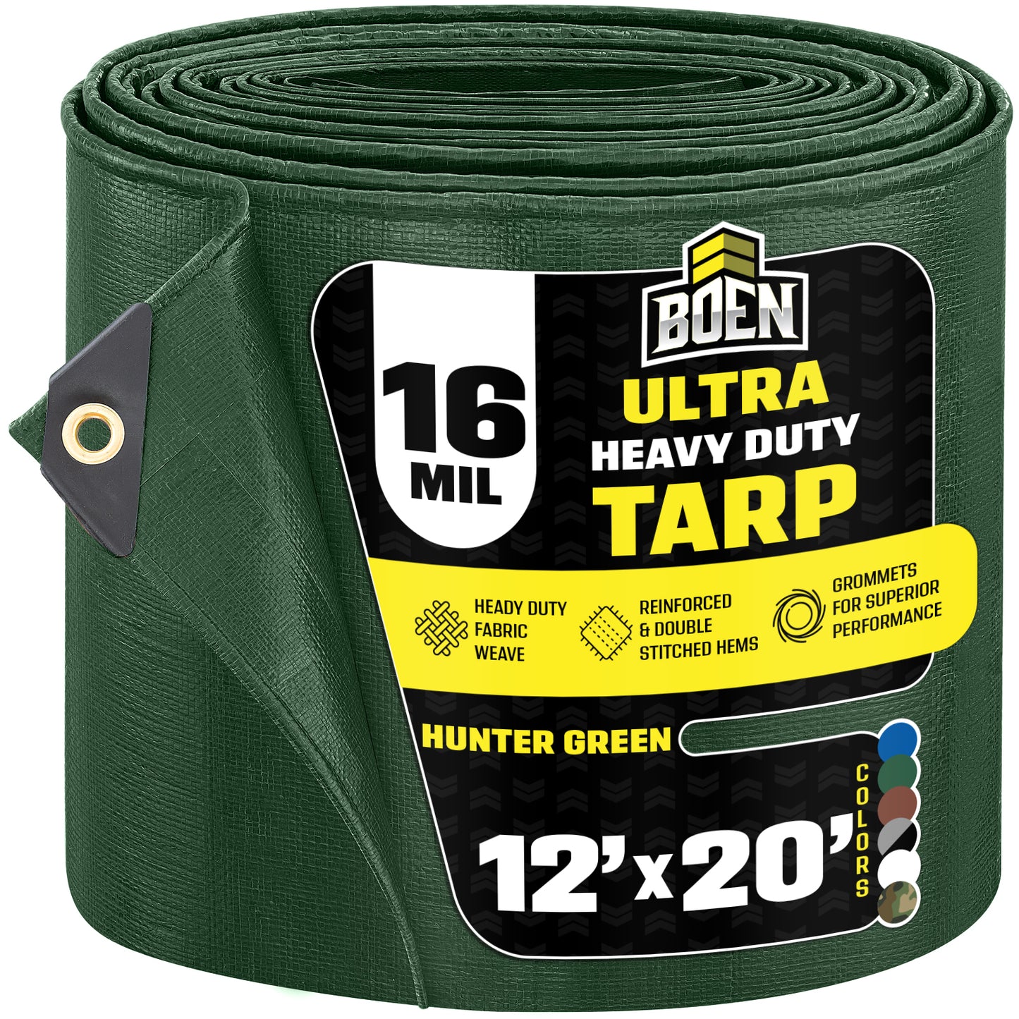 Super Heavy Duty Hunter Green Tarps, 16 Mil