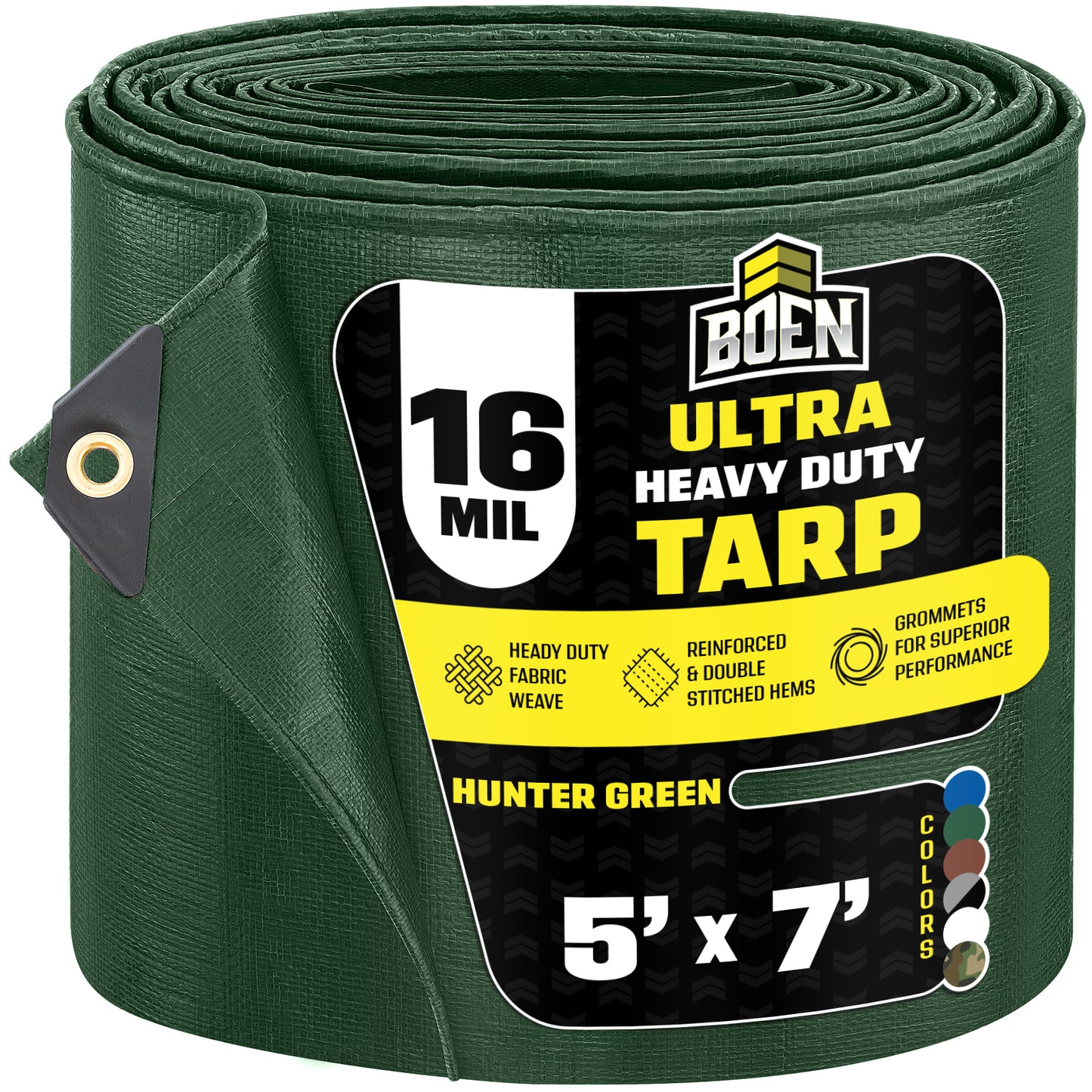 Super Heavy Duty Hunter Green Tarps, 16 Mil