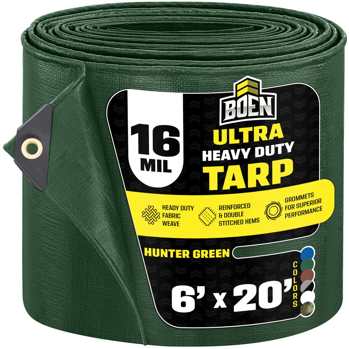 Super Heavy Duty Hunter Green Tarps, 16 Mil