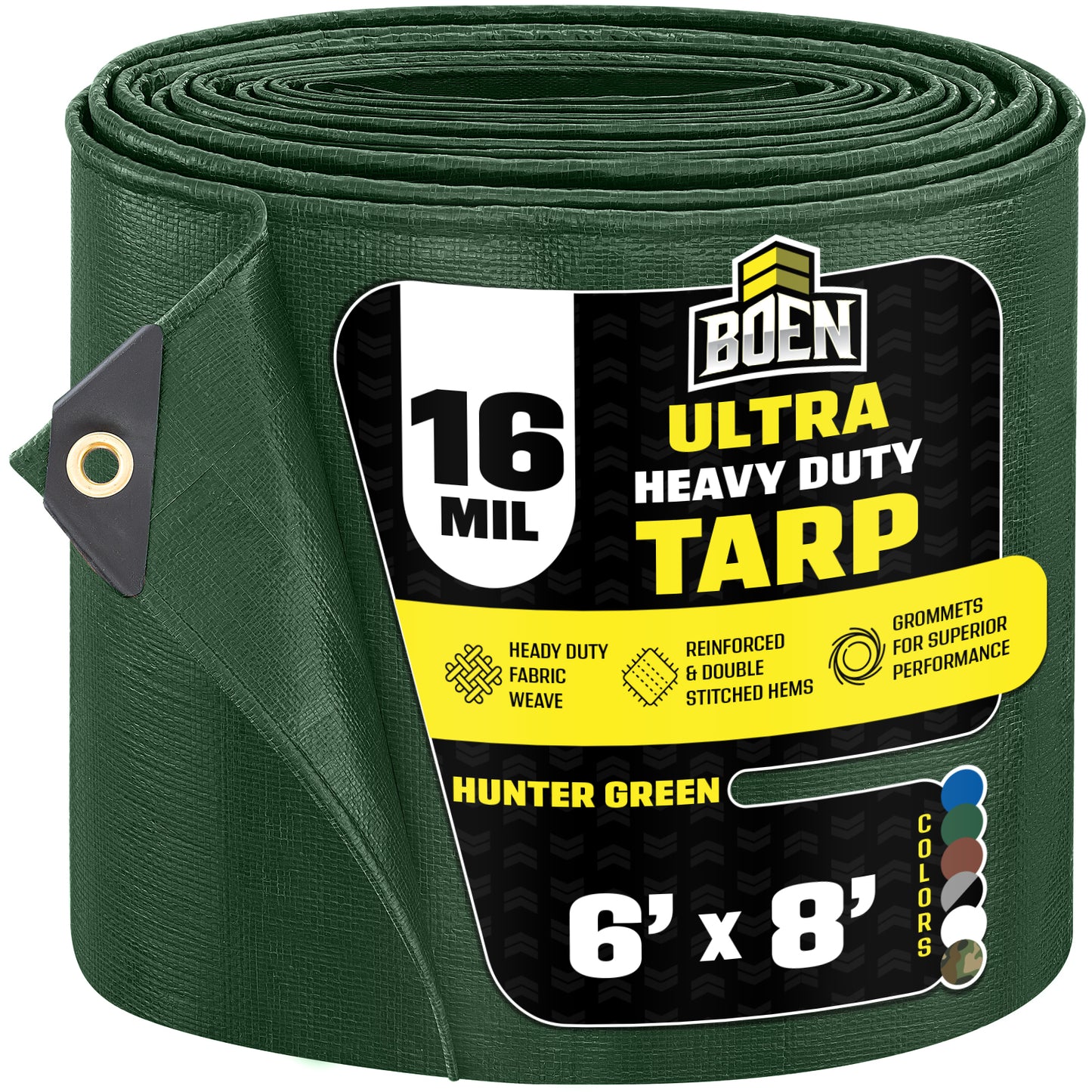 Super Heavy Duty Hunter Green Tarps, 16 Mil