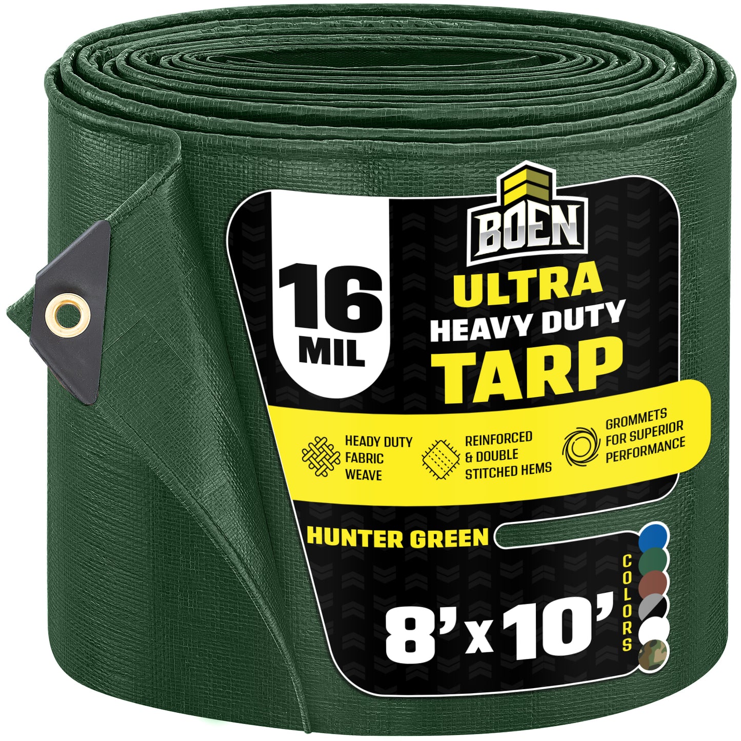 Super Heavy Duty Hunter Green Tarps, 16 Mil