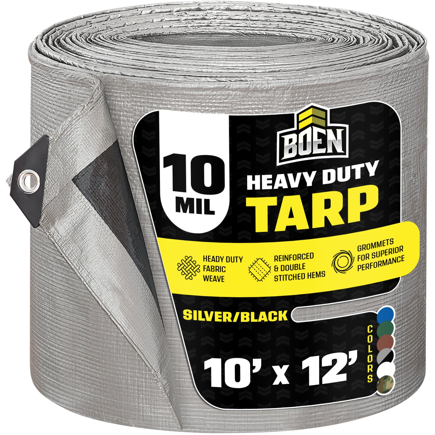 Heavy Duty Silver/Black Tarps, 10 Mil