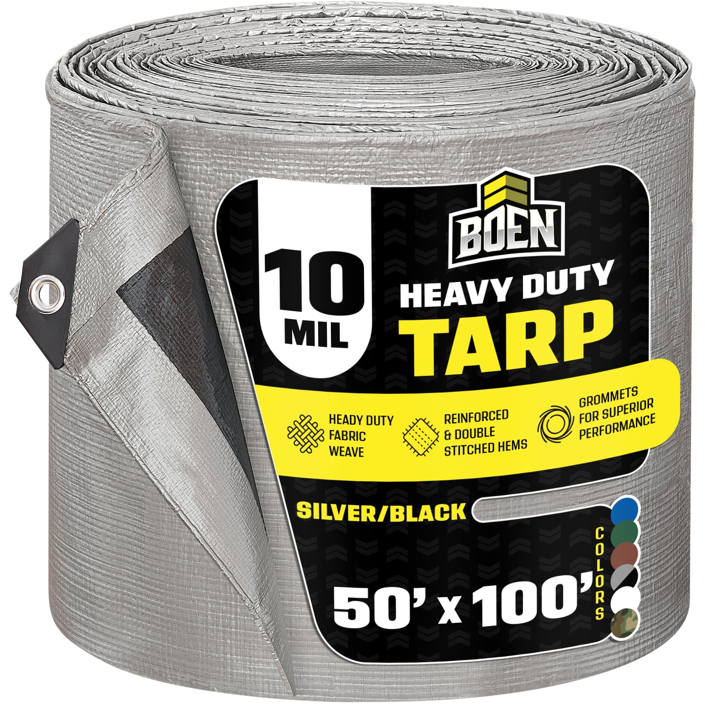 Heavy Duty Silver/Black Tarps, 10 Mil