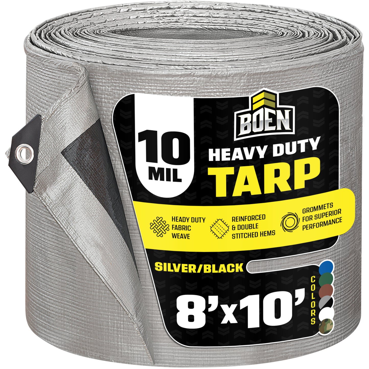 Heavy Duty Silver/Black Tarps, 10 Mil