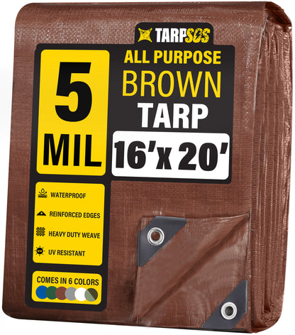 All Purpose Brown Tarps, 5 Mil