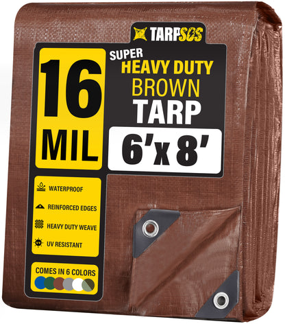 Super Heavy Duty Brown Tarps, 16 Mil