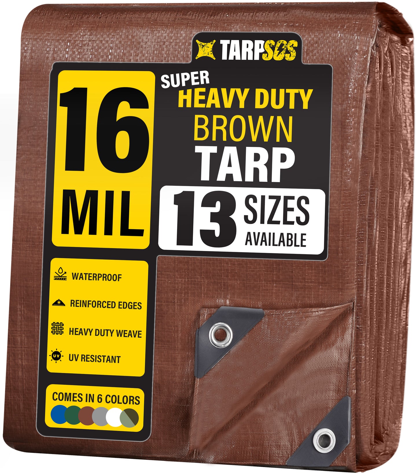 Super Heavy Duty Brown Tarps, 16 Mil
