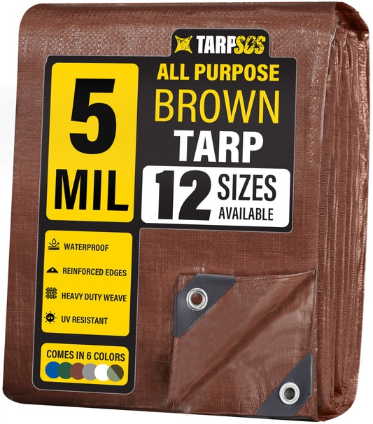 All Purpose Brown Tarps, 5 Mil