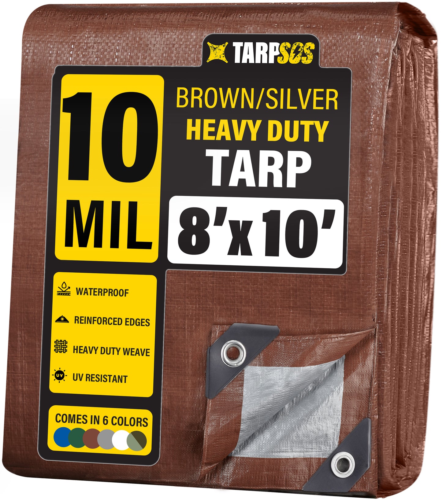 Heavy Duty Brown/Silver Tarps, 10 Mil