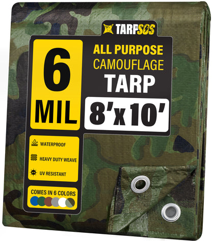 All Purpose Camouflage Tarps, 6 Mil