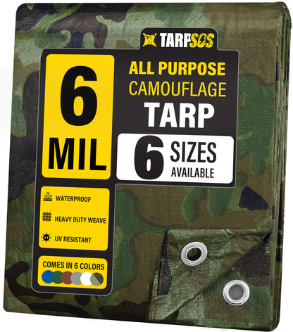 All Purpose Camouflage Tarps, 6 Mil