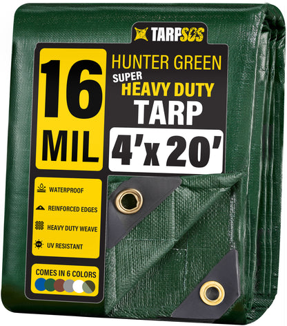 Super Heavy Duty Hunter Green Tarps, 16 Mil