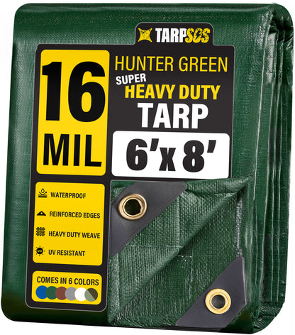 Super Heavy Duty Hunter Green Tarps, 16 Mil