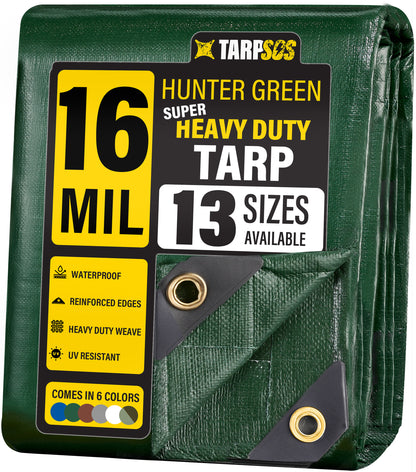 Super Heavy Duty Hunter Green Tarps, 16 Mil