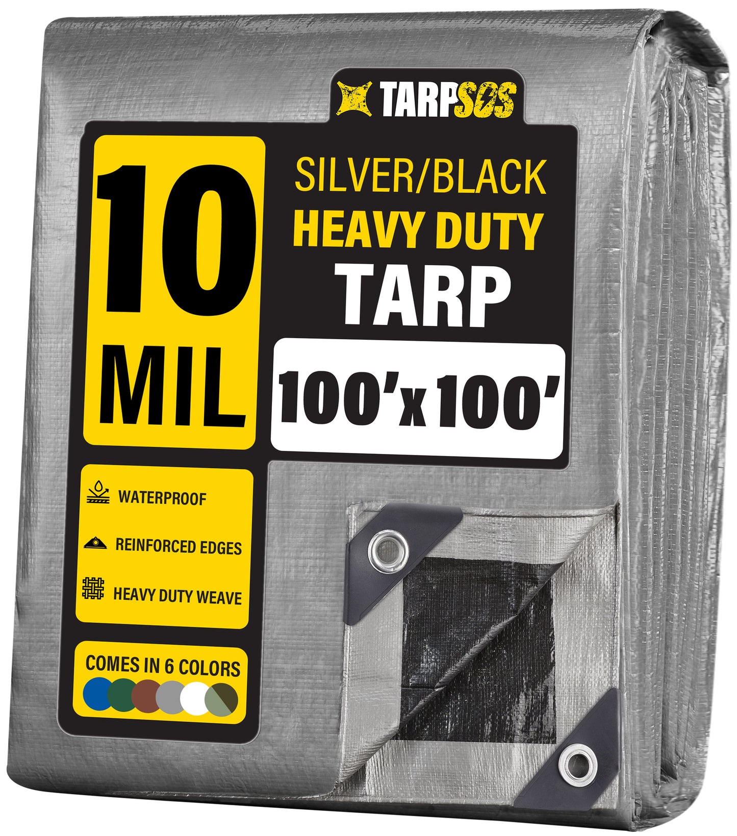 Heavy Duty Silver/Black Tarps, 10 Mil