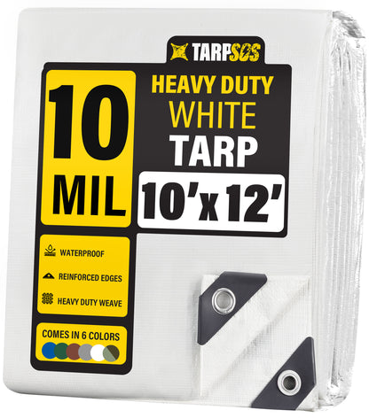 Heavy Duty White Tarps, 10 Mil